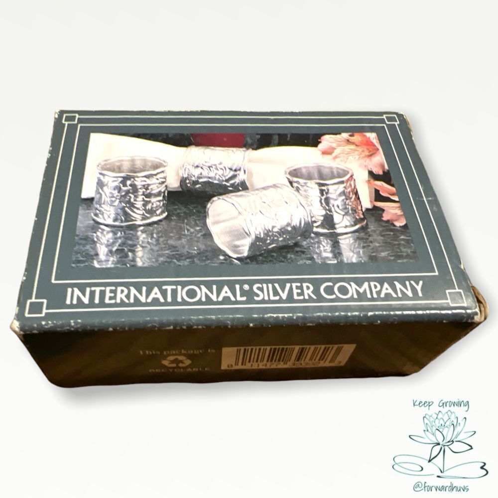International Silver Company Napkin Rings Open Box